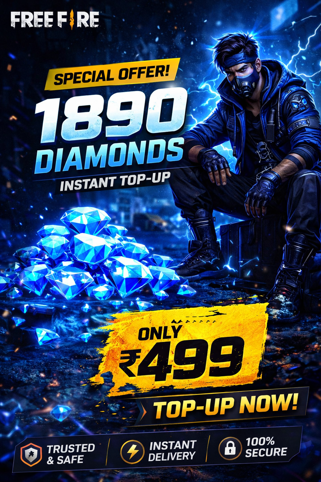 cyberpunk character with diamond offer