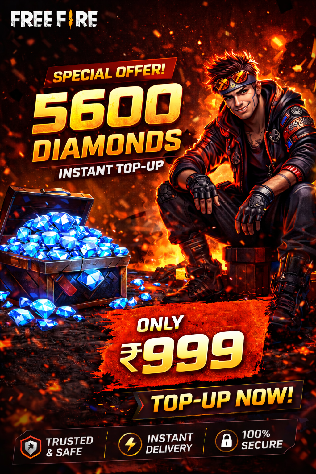 fiery offer for 5600 diamonds